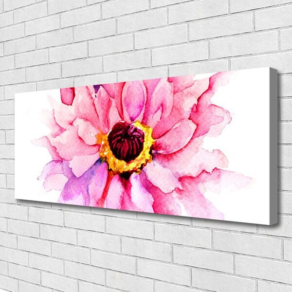 Tablou pe panza canvas Florale flori roz galben alb