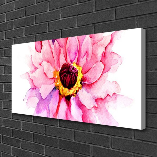 Tablou pe panza canvas Florale flori roz galben alb