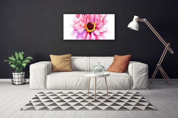 Tablou pe panza canvas Florale flori roz galben alb