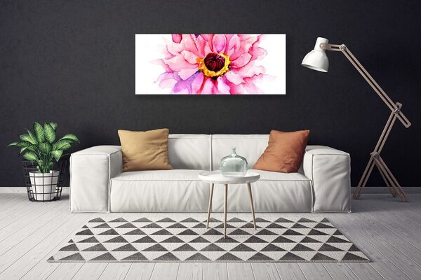 Tablou pe panza canvas Florale flori roz galben alb