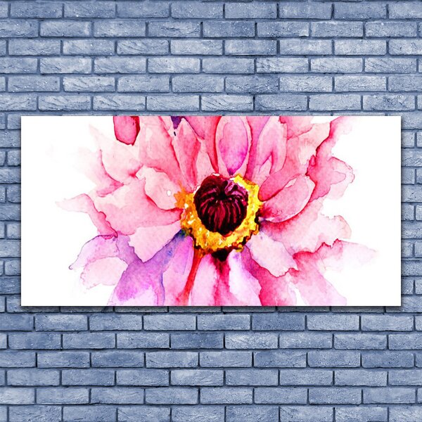 Tablou pe panza canvas Florale flori roz galben alb