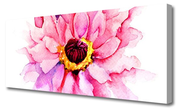 Tablou pe panza canvas Florale flori roz galben alb