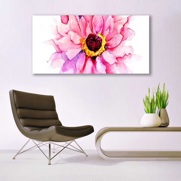 Tablou pe panza canvas Florale flori roz galben alb