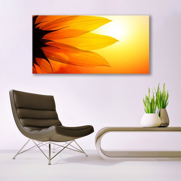 Tablou pe panza canvas Flower Floral Galben Negru Portocaliu
