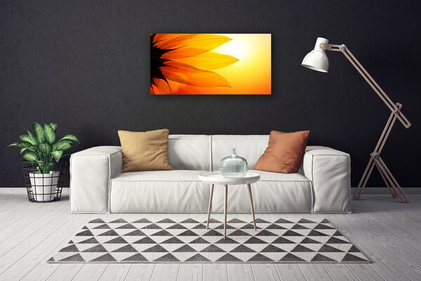 Tablou pe panza canvas Flower Floral Galben Negru Portocaliu