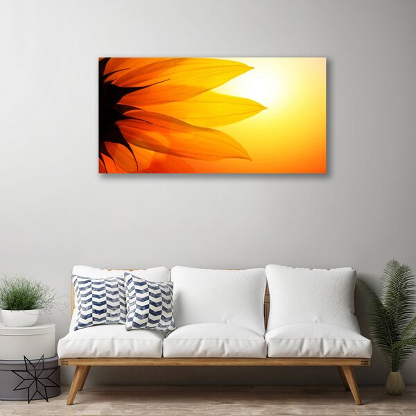 Tablou pe panza canvas Flower Floral Galben Negru Portocaliu
