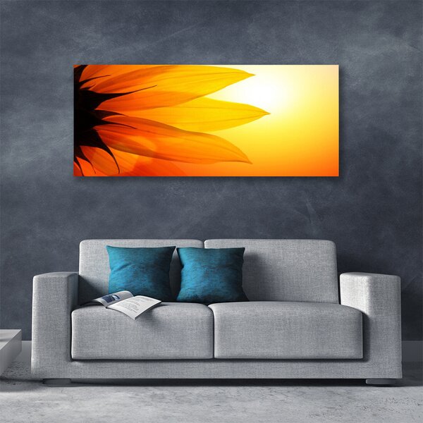Tablou pe panza canvas Flower Floral Galben Negru Portocaliu