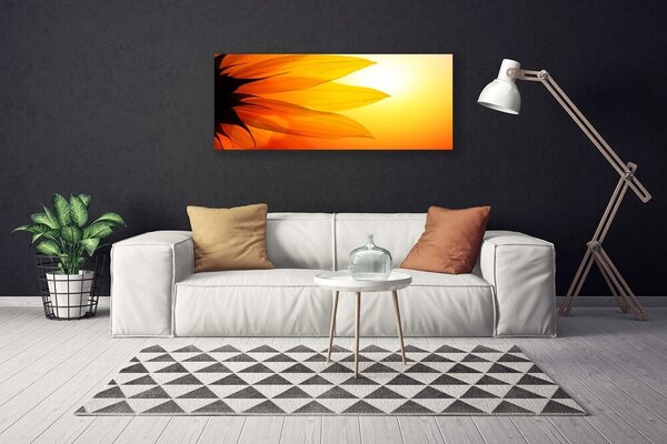 Tablou pe panza canvas Flower Floral Galben Negru Portocaliu