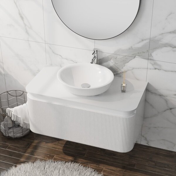 LaVita Vermont dulap cu blat 100x52x42 cm sub chiuveta pe perete alb 5900378339823