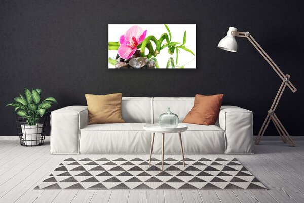 Tablou pe panza canvas Flori Floral Roz Verde Gri Alb