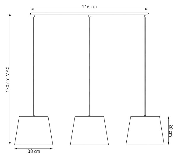 Emibig Epoca lampă suspendată 3x15 W negru-bej 1404/3