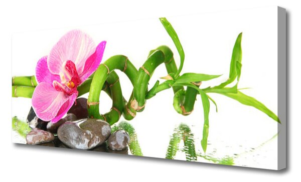 Tablou pe panza canvas Flori Floral Roz Verde Gri Alb