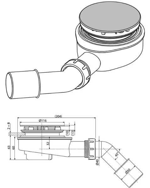 Kronenbach Krontec sifon cădiță duș 634100 KB