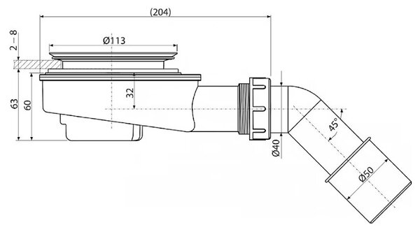 Kronenbach Krontec sifon cădiță duș 634117 KB
