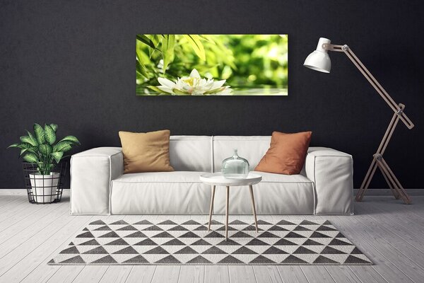 Tablou pe panza canvas Frunze de flori Floral Alb Verde Galben