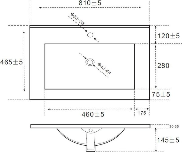 Comad Retro lavoar 81x46 cm dreptunghiular mobilier alb luciu UM - CFP F80 RETRO DP(YS27312-80)