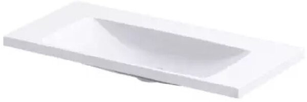 Oristo Compact lavoar 80x38 cm dreptunghiular mobilier alb luciu UME-C-ET-80-92-BO