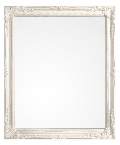 Oglinda decorativa, Miro, Bizzotto, 46x56 cm, lemn de paulownia, alb