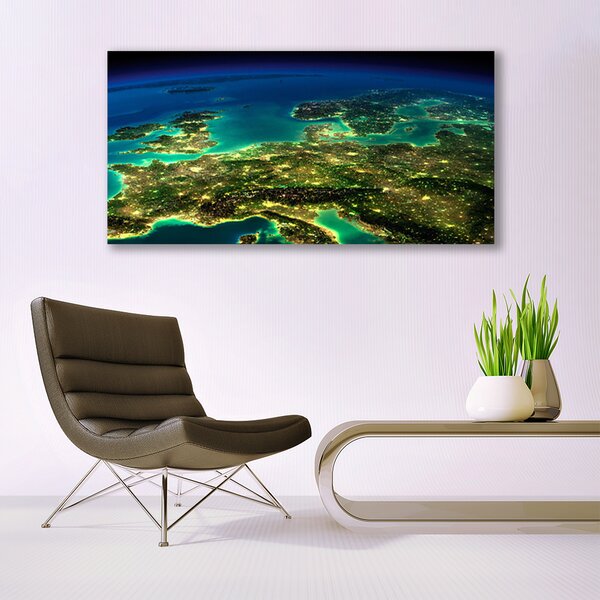 Tablou pe sticla Abstract Art Albastru Verde