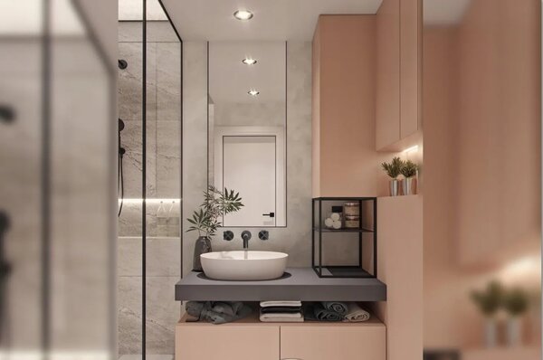 Baterie incastrata pentru lavoar REA EXIT black mat
