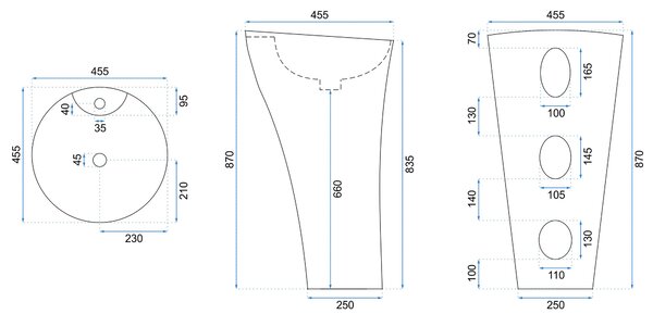 Lavoar ceramic Stativ AGNES