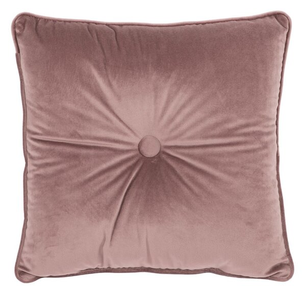 Pernă Tiseco Home Studio Velvet Button, 45 x 45 cm, roz pudră