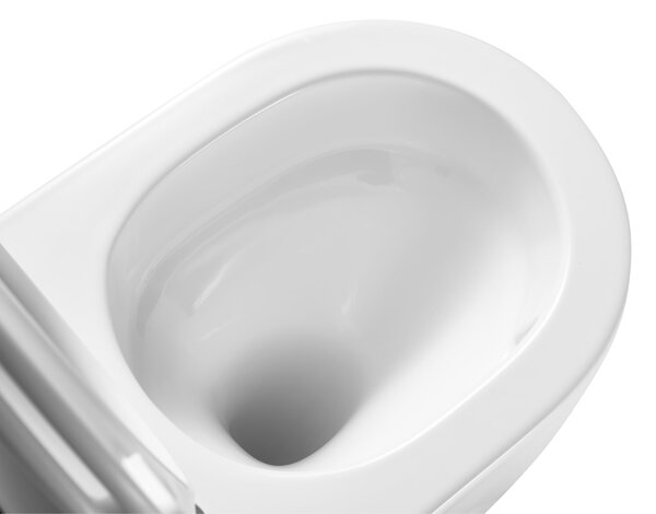 Invena Korfu vas wc cu capac soft-close agăţat fără margine cu spălare turbionară alb lucios CE-95-001