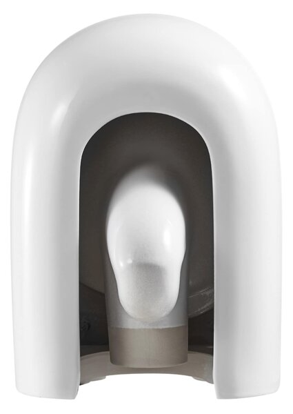 Invena Korfu vas wc cu capac soft-close agăţat fără margine cu spălare turbionară alb lucios CE-95-001