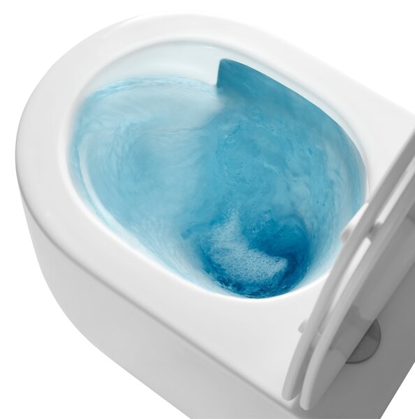 Invena Korfu vas wc cu capac soft-close agăţat fără margine cu spălare turbionară alb lucios CE-95-001