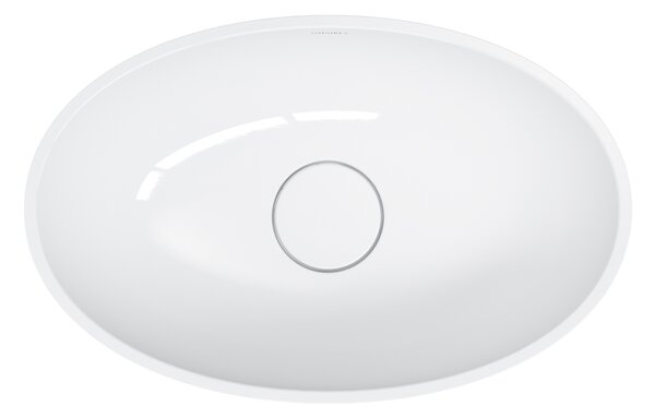 Omnires Shell M+ lavoar 50x32 cm ovale de blat alb luciu SHELL500UNBP