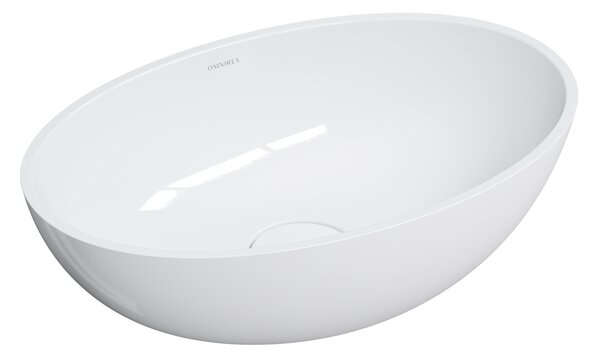 Omnires Shell M+ lavoar 50x32 cm ovale de blat alb luciu SHELL500UNBP