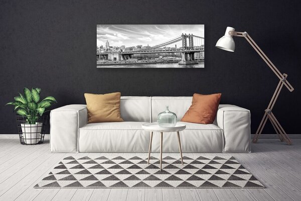 Tablou pe panza canvas Podul Arhitectura Gri Alb