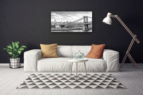 Tablou pe panza canvas Podul Arhitectura Gri Alb