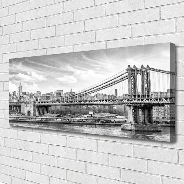 Tablou pe panza canvas Podul Arhitectura Gri Alb
