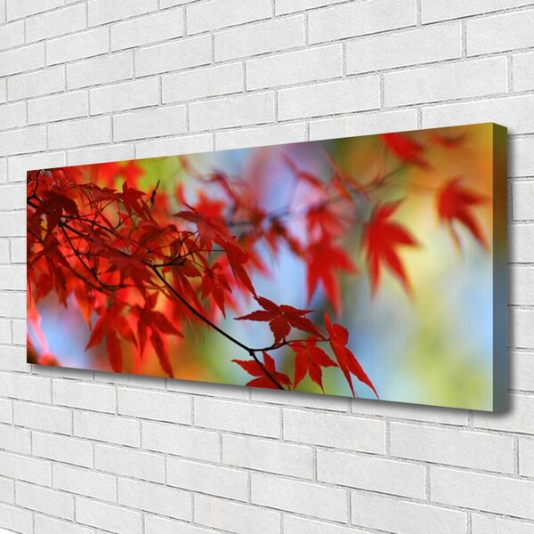 Tablou pe panza canvas Frunze Natura Red