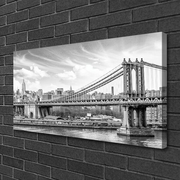 Tablou pe panza canvas Podul Arhitectura Gri Alb