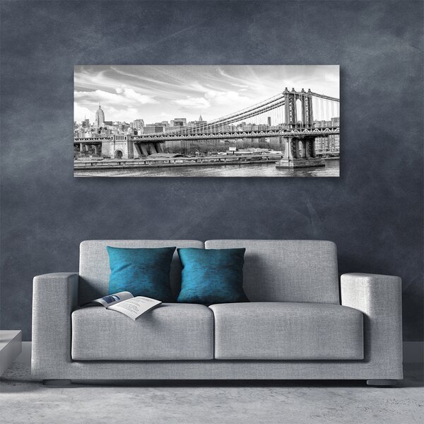 Tablou pe panza canvas Podul Arhitectura Gri Alb