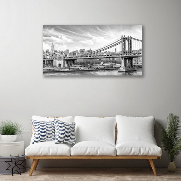 Tablou pe panza canvas Podul Arhitectura Gri Alb