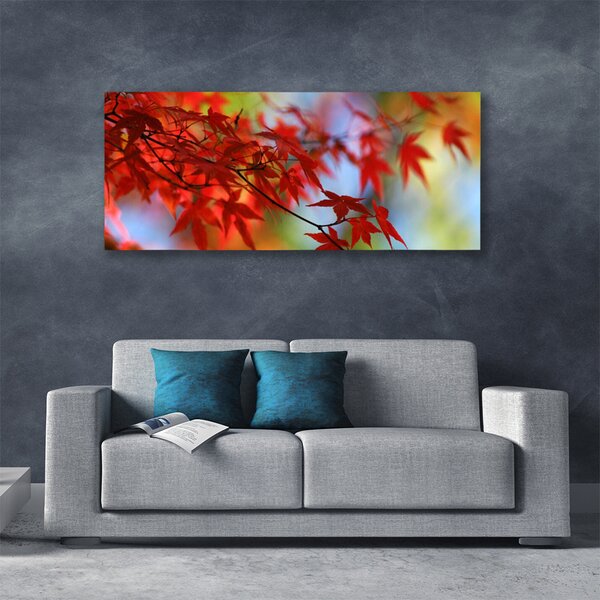 Tablou pe panza canvas Frunze Natura Red