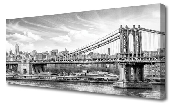 Tablou pe panza canvas Podul Arhitectura Gri Alb
