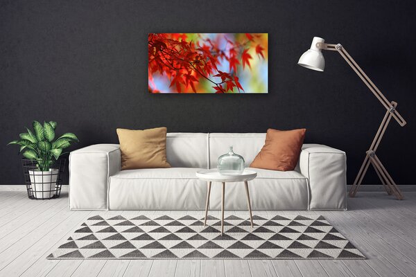 Tablou pe panza canvas Frunze Natura Red