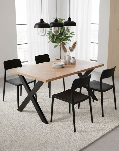 Masă de dining Bjorn (140 cm), stejar natural