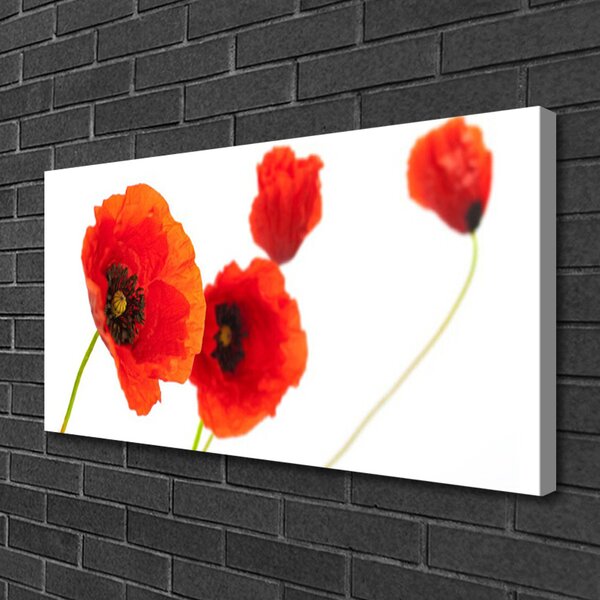 Tablou pe panza canvas Flori Floral Roșu Verde