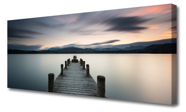 Tablou pe panza canvas Podul Sea Arhitectura Gray