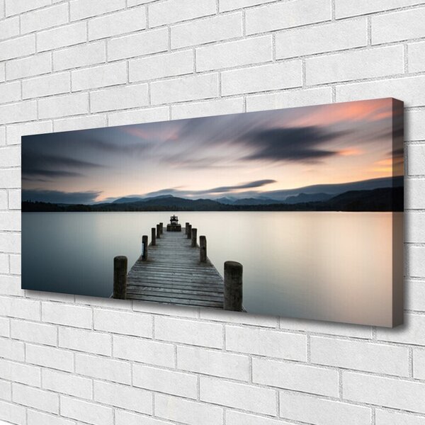Tablou pe panza canvas Podul Sea Arhitectura Gray