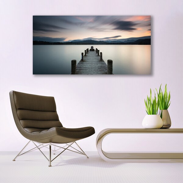 Tablou pe sticla Podul Sea Arhitectura Gray
