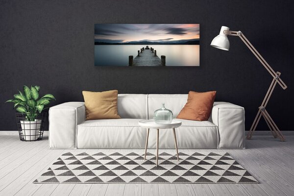 Tablou pe panza canvas Podul Sea Arhitectura Gray