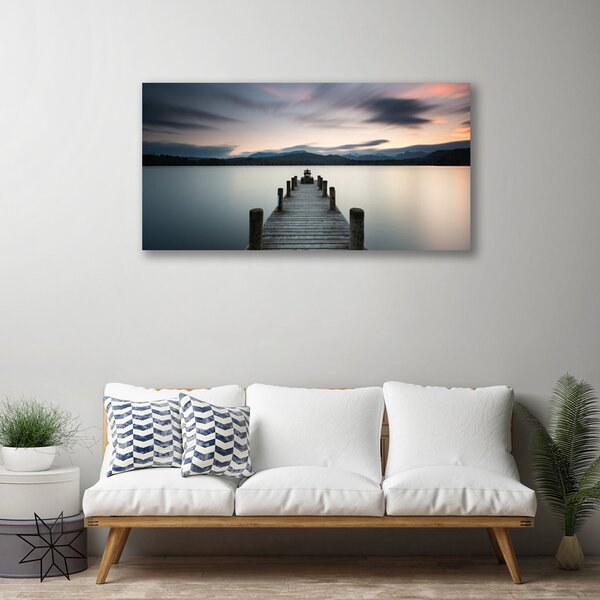 Tablou pe panza canvas Podul Sea Arhitectura Gray