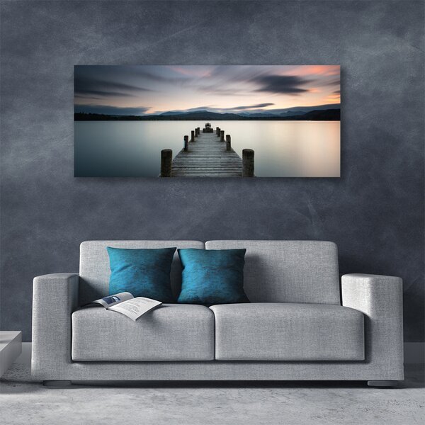 Tablou pe panza canvas Podul Sea Arhitectura Gray