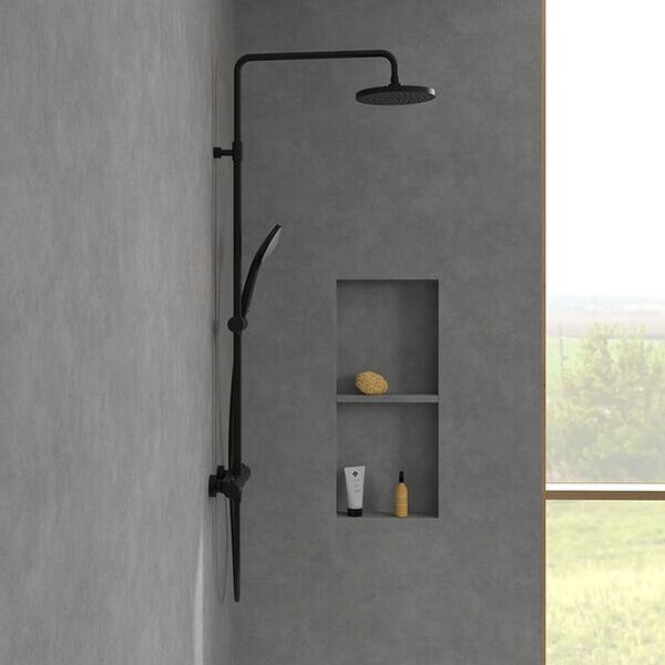 Villeroy & Boch Universal Showers set de duș perete cu termostat cu duș de ploaie negru TVS109002000K5